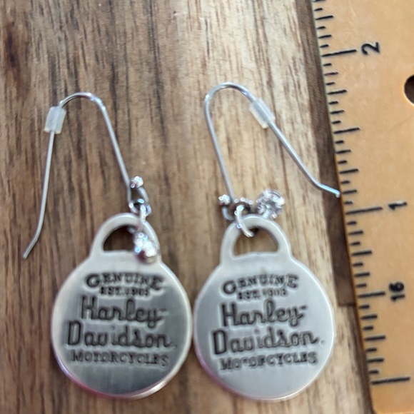 Silver Harley Davidson Necklace and Earring Set - Picture 3 of 4